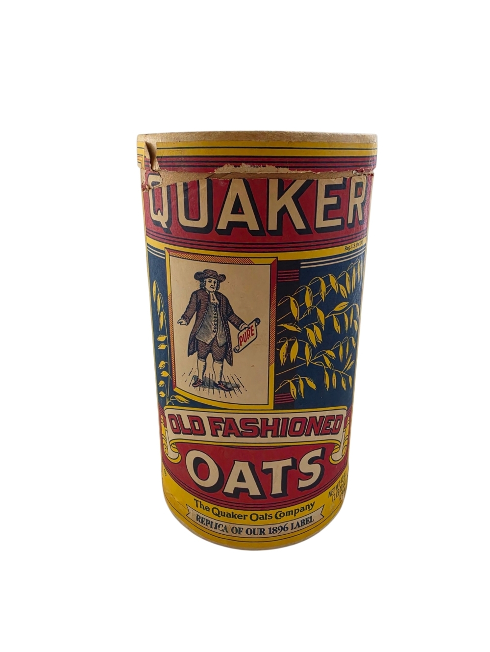 Vintage Quaker Oats Canister Old Fashioned Oats Tin Style Farmhouse Decor